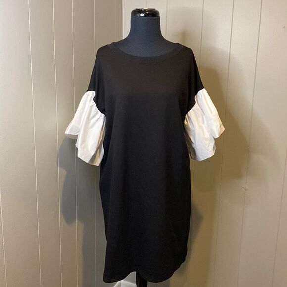 NWT Gracia Small Midi Dress Short Ruffle Sleeves - Picture 1 of 5